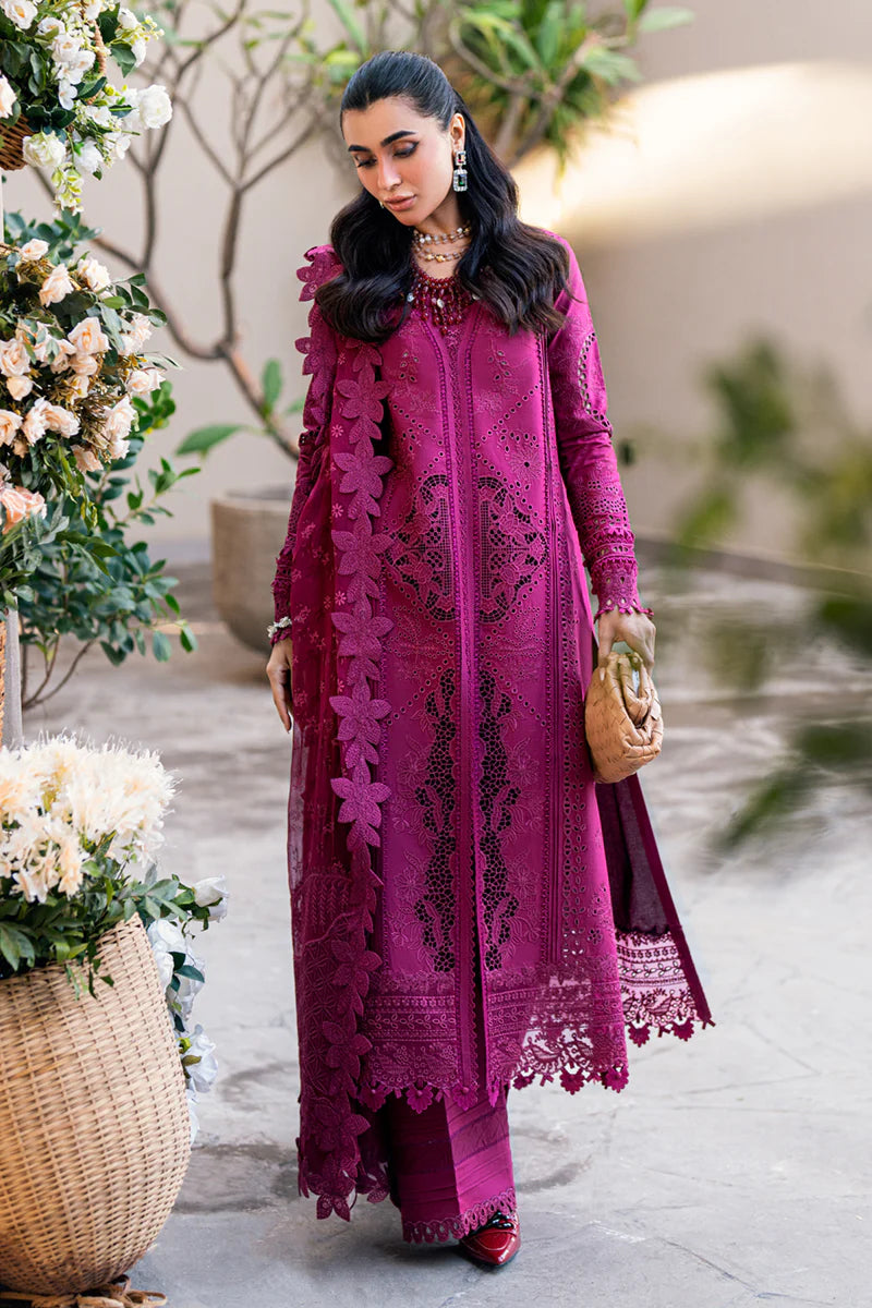 QALAMKAR VIOLET WHISPER LUXURY LAWN COLLECTION| UNSTITCHED 3 PCS BY SHAEBIZ