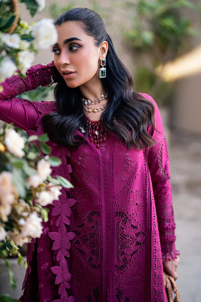 QALAMKAR VIOLET WHISPER LUXURY LAWN COLLECTION| UNSTITCHED 3 PCS BY SHAEBIZ