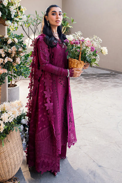 QALAMKAR VIOLET WHISPER LUXURY LAWN COLLECTION| UNSTITCHED 3 PCS BY SHAEBIZ
