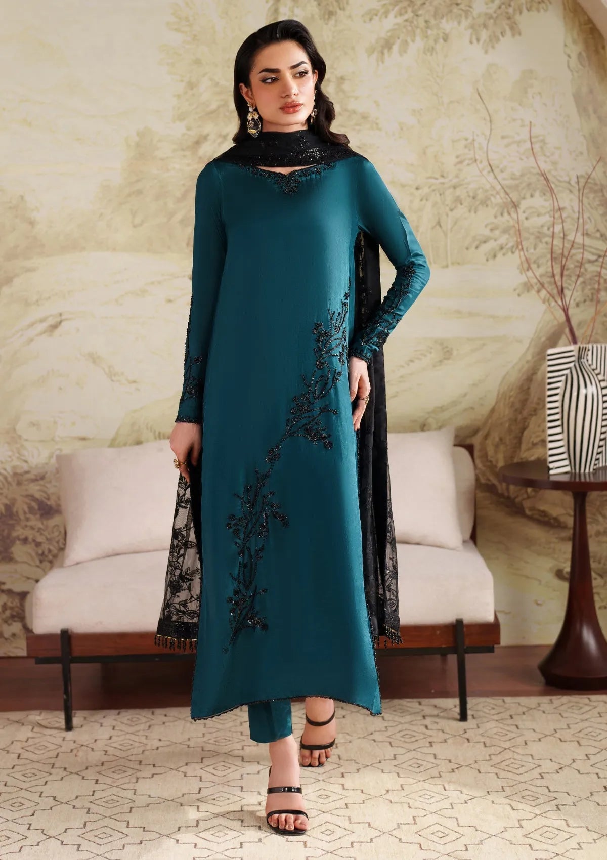 ZARIF ZINK LUXURY SHEESHA SILK COLLECTION| UNSTITCHED MASTER REPLICA|TOP PAKISTANI DRESS BY SHAEBIZ