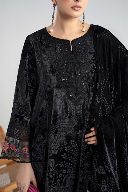 MARIA B LUXURY VELVET EMBROIDERED PALACHI | LATEST VELVET COLLECTION 2025| TOP PAKISTANI DRESS BY SHAEBIZ