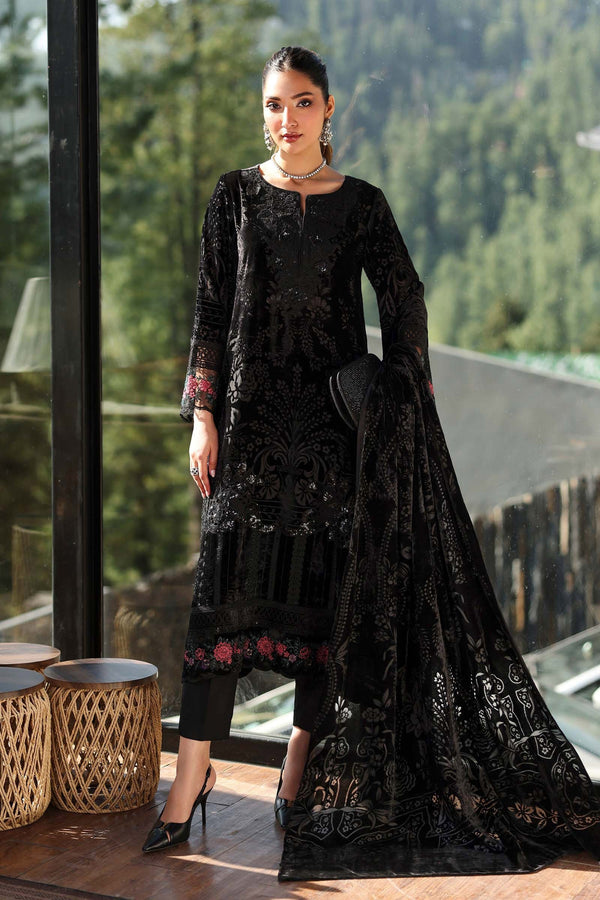 MARIA B LUXURY VELVET EMBROIDERED PALACHI | LATEST VELVET COLLECTION 2025| TOP PAKISTANI DRESS BY SHAEBIZ