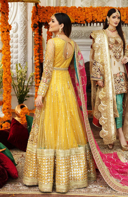 MARYAM N MARIA 2026 LUXURY BRIDAL MAXI | MEHNDI COLLECTION| TOP PAKISTANI DRESS BY SHAEBIZ