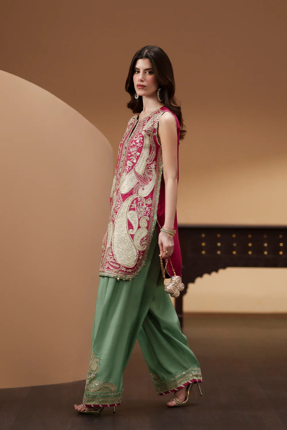 ETHNIC EMBROIDERED RAW SILK COLLECTION| UNSTITCHED 3 PCS BY SHAEBIZ