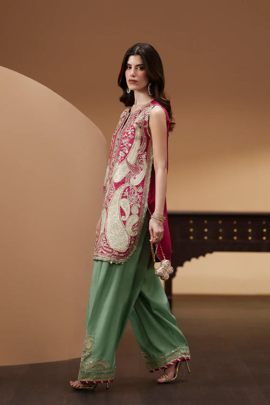 ETHNIC EMBROIDERED RAW SILK COLLECTION| UNSTITCHED 3 PCS BY SHAEBIZ