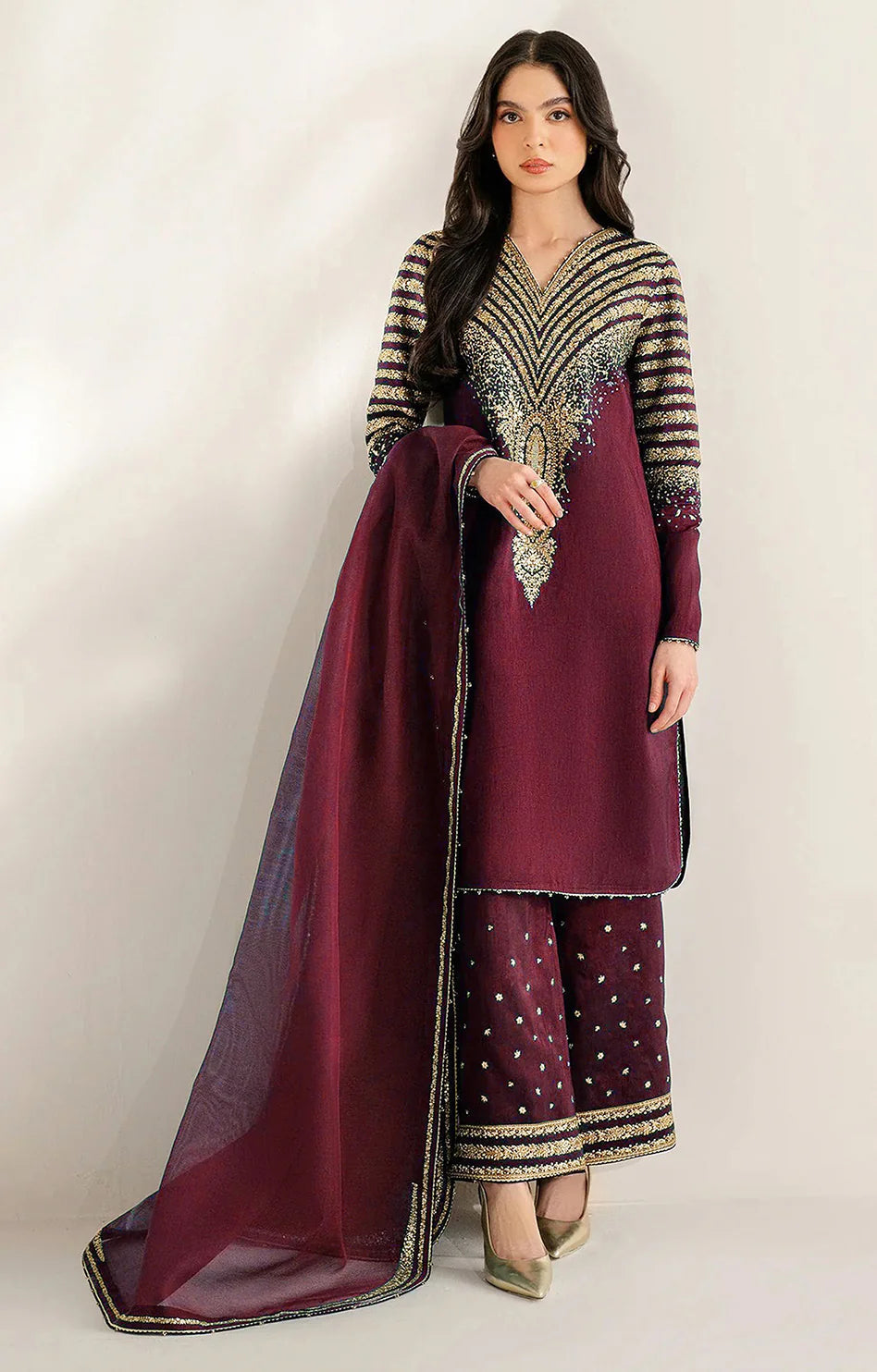 JAZMIN V LUXURY RAW SILK COLLECTION| NEW COLOR| TOP PAKISTANI DRESS BY SHAEBIZ