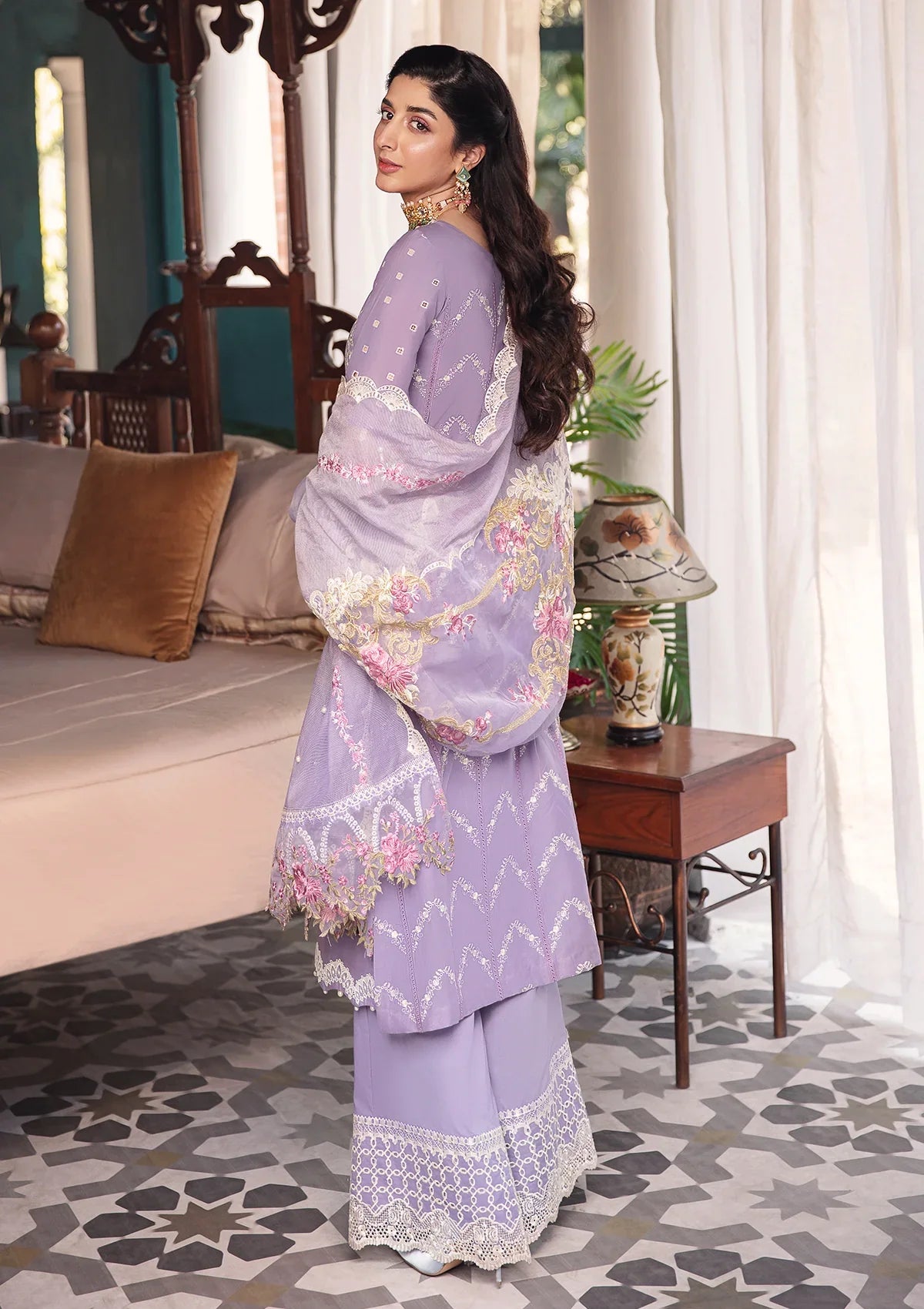 ELAF PURPLE | CHICKEN KARI LAWN FORMAL WEAR | UNSTITCH COLLECTION | BY SHAEBIZ