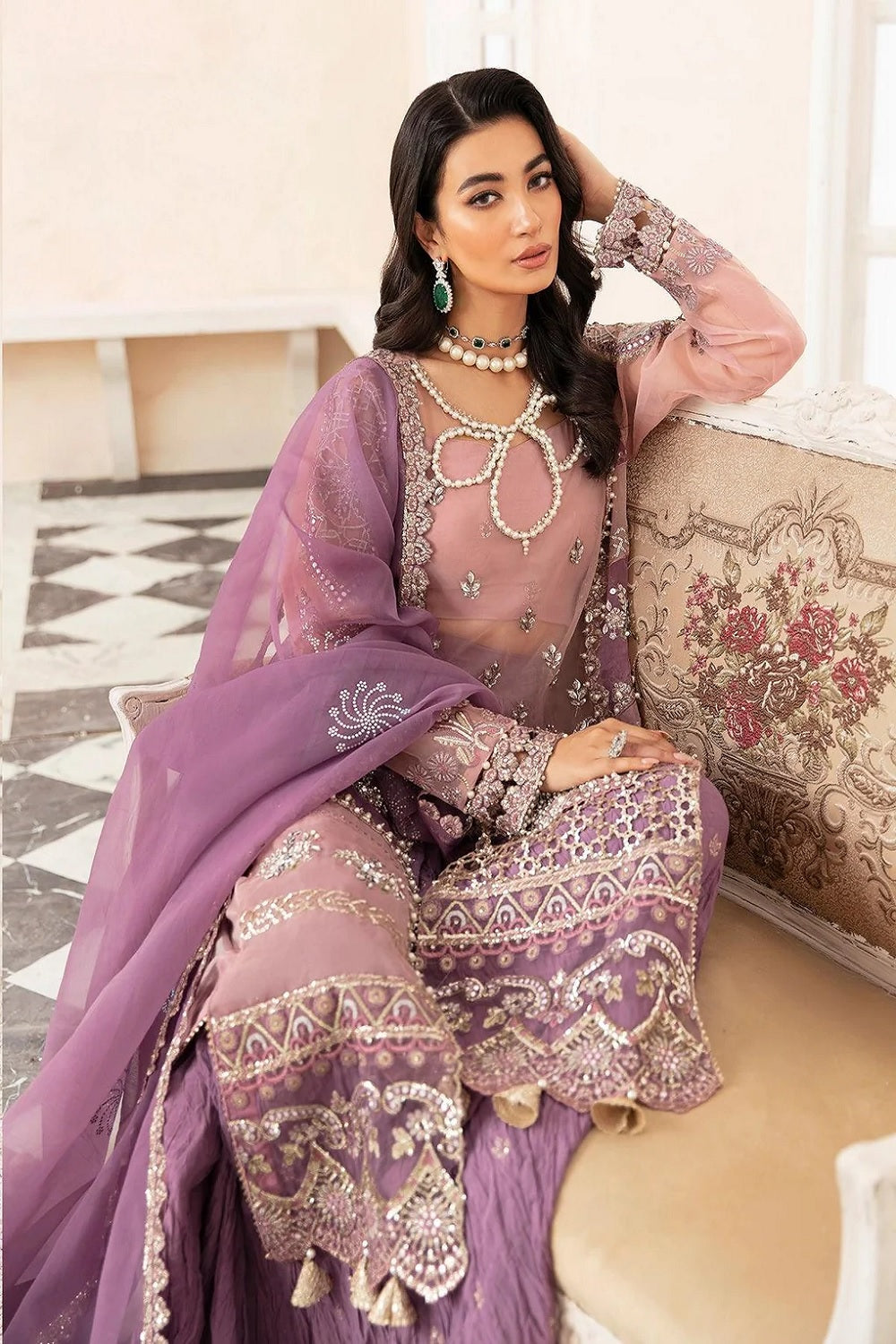 Elaf Celebrations – Organza Luxury Formal Handwork 3-Piece Suite