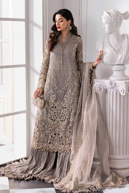 Embroidered Organza 3-Piece Suit with Hand Embellishment & Raw Silk Bottom