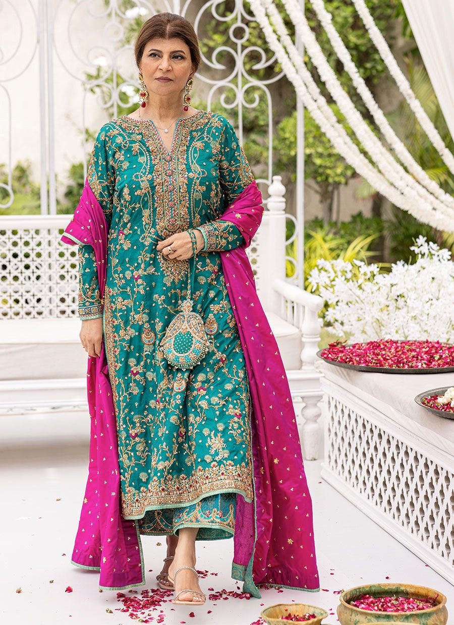 FARAH TALIB AZIZ GREEN DRESS
