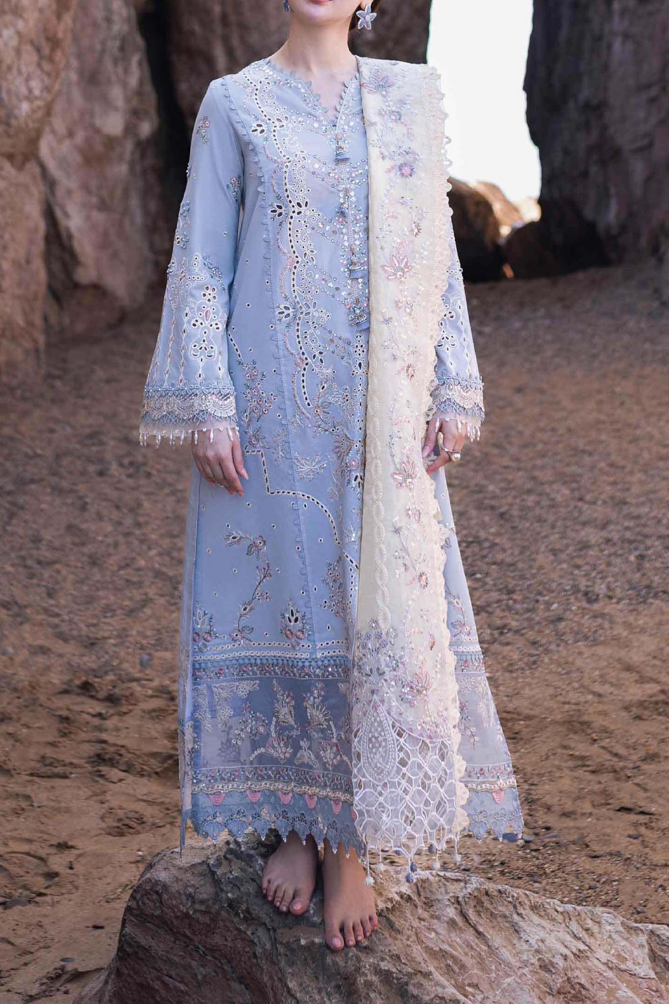 QALAMKAR SAHIL K KINARE LUXURY LAWN COLLECTION| UNSTITCHED MASTER REPLICA BY SHAEBIZ