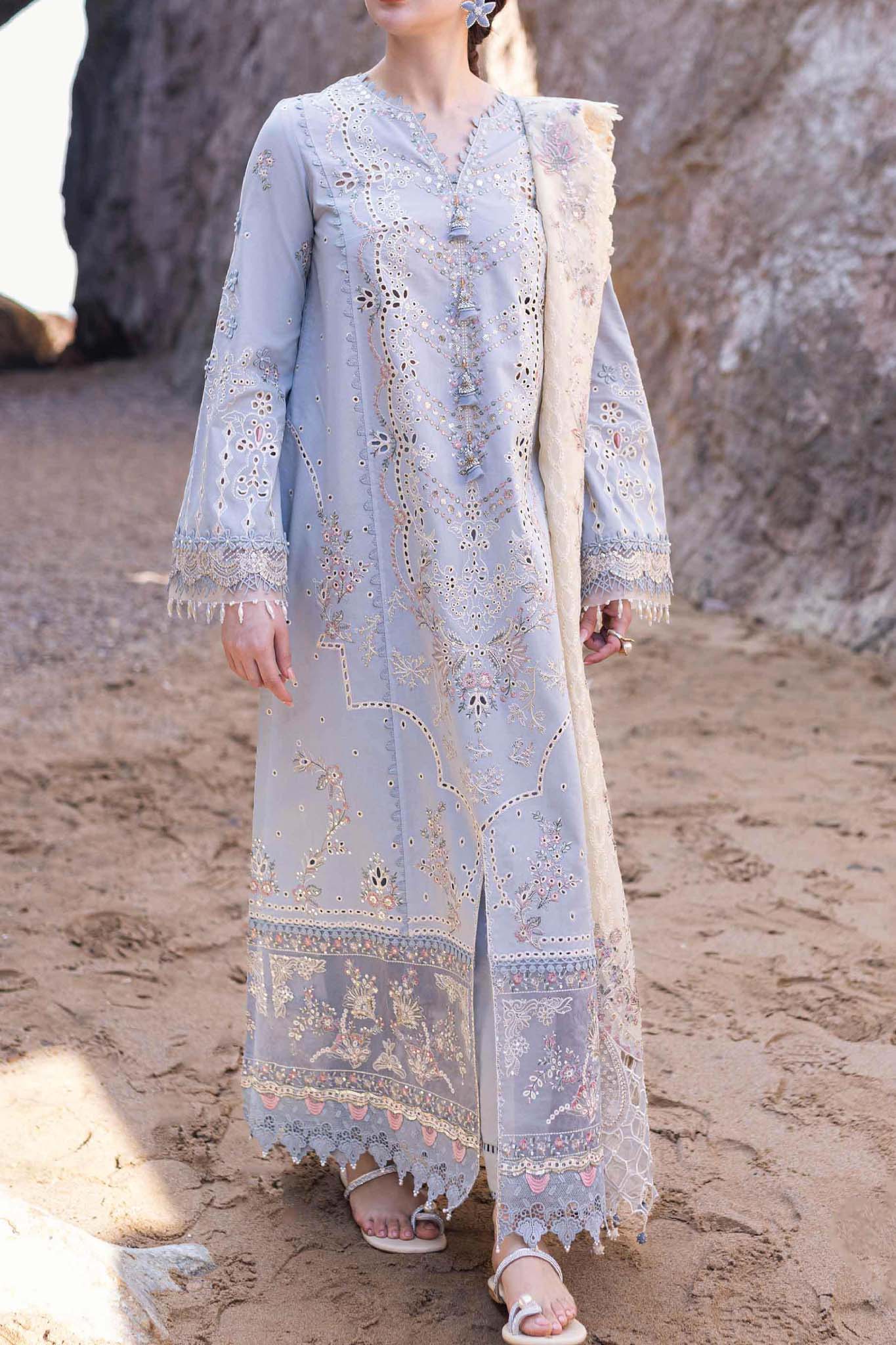 QALAMKAR SAHIL K KINARE LUXURY LAWN COLLECTION| UNSTITCHED MASTER REPLICA BY SHAEBIZ