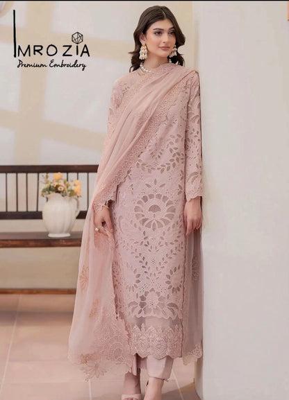 IMROZIA VIRAL LACER CUT LAWN CHICKEN KARI UNSTITCH COLLECTION