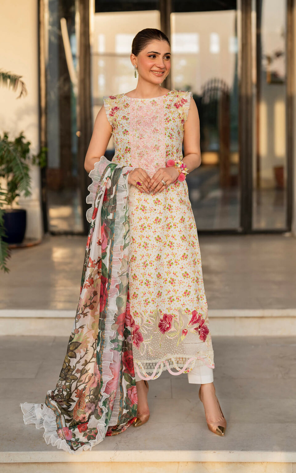 MERAKI BY ASIFA NABEEL PRINTED LAWN COLLECTION| TOP PAKISTANI DRESS BY SHAEBIZ