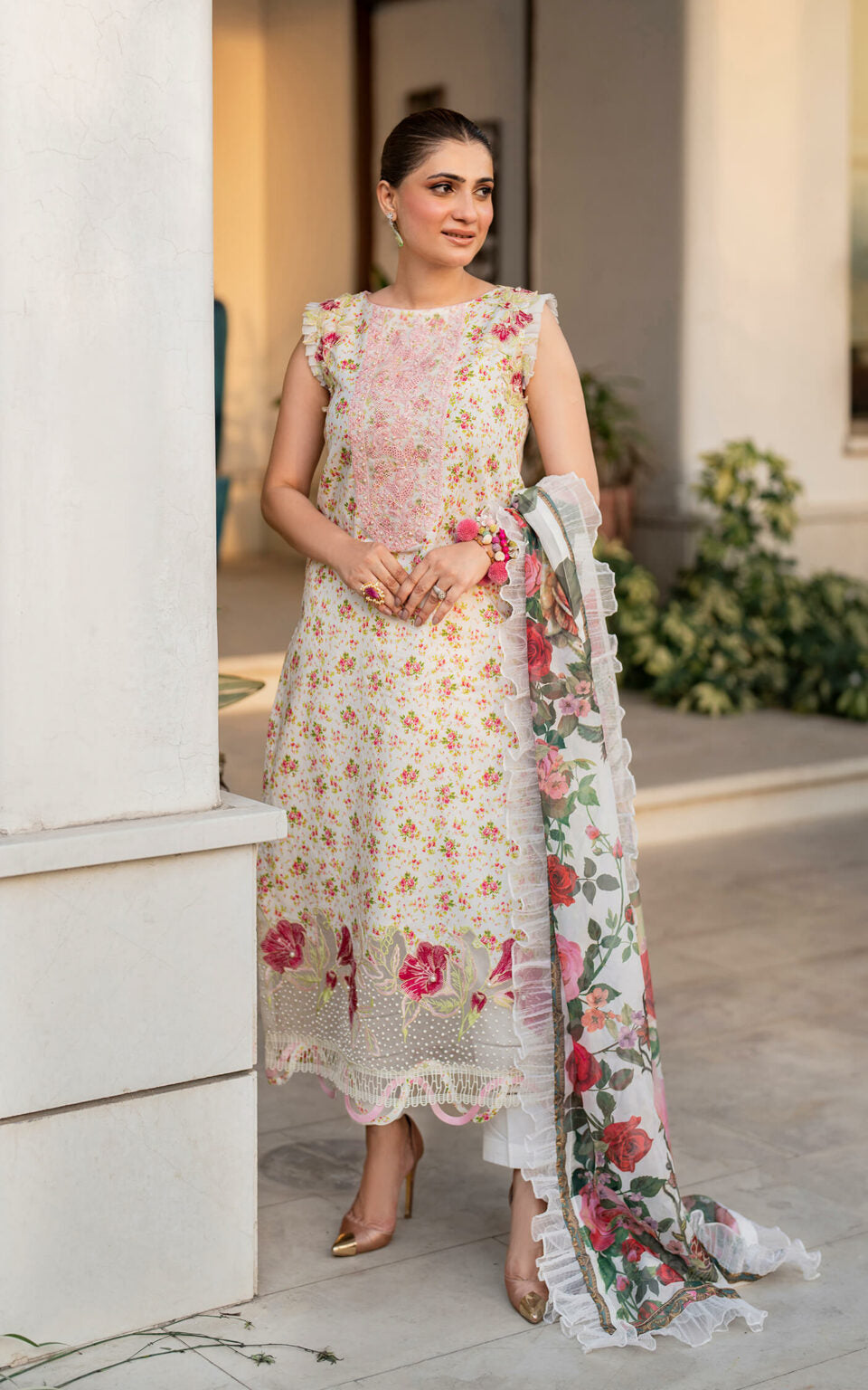 MERAKI BY ASIFA NABEEL PRINTED LAWN COLLECTION| TOP PAKISTANI DRESS BY SHAEBIZ