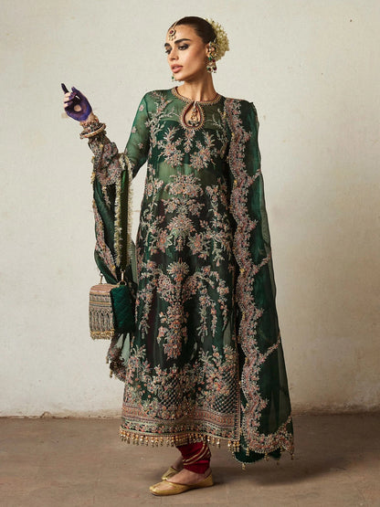 HUSSAIN REHAR ORGENZA LUXURY WEDDING FORMALS| UNSTITCHED MASTER REPLICA| TOP PAKISTANI DRESS BY SHAEBIZ