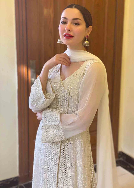 HANIA AMIR OFF-WHITE FORMAL SEMI PURE CHIFFON REH-HFW23