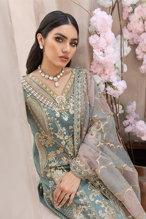 IMROZIA ORGENZA WEDDING COLLECTION| UNSTITCHED MASTER REPLICA| TOP PAKISTANI DRESS BY SHAEBIZ