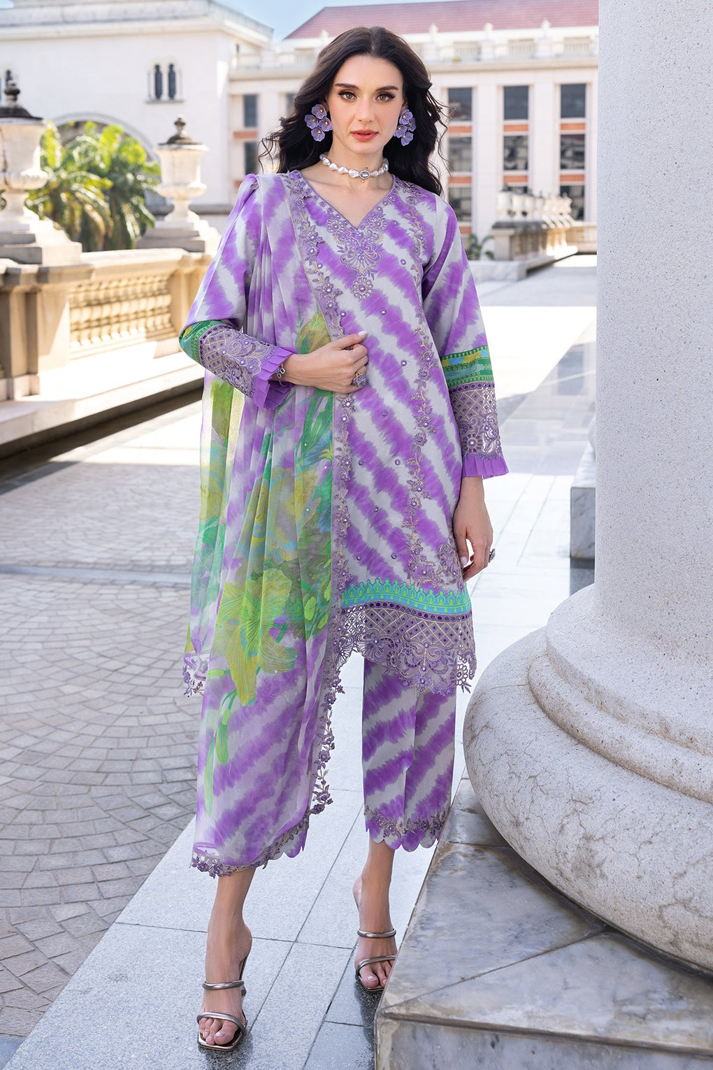 Charisma Purple Luxury Lawn Collection | Top Pakistani Dress By shaebiz