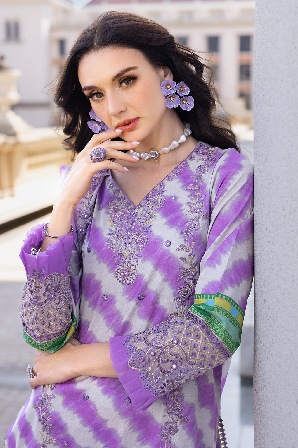 Charisma Purple Luxury Lawn Collection | Top Pakistani Dress By shaebiz