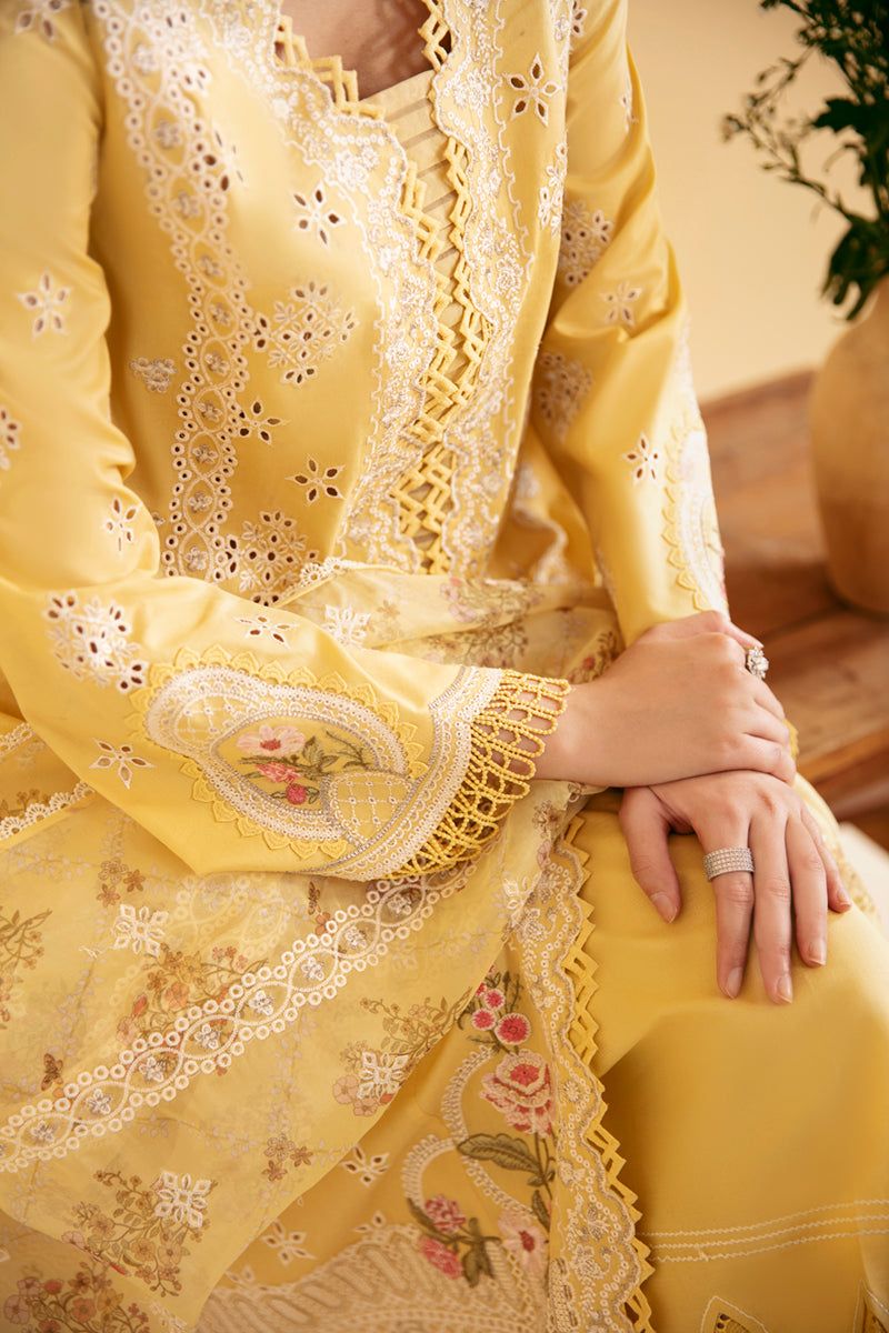QALAMKAR YELLOW NEVAL | LUXURY LAWN COLLECTION BY SHAEBIZ