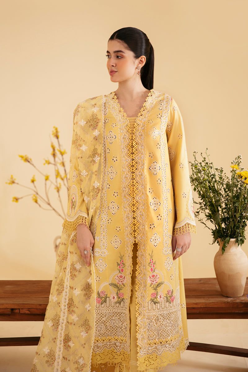 QALAMKAR YELLOW NEVAL | LUXURY LAWN COLLECTION BY SHAEBIZ