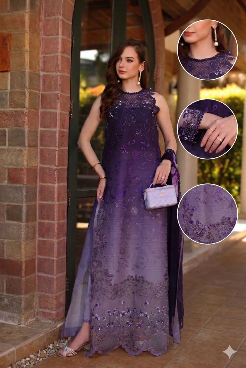 NOOR BY SADIA AURA PURPLE 2026 LAWN DIGITAL PRINT UNSTITCH COLLECTION