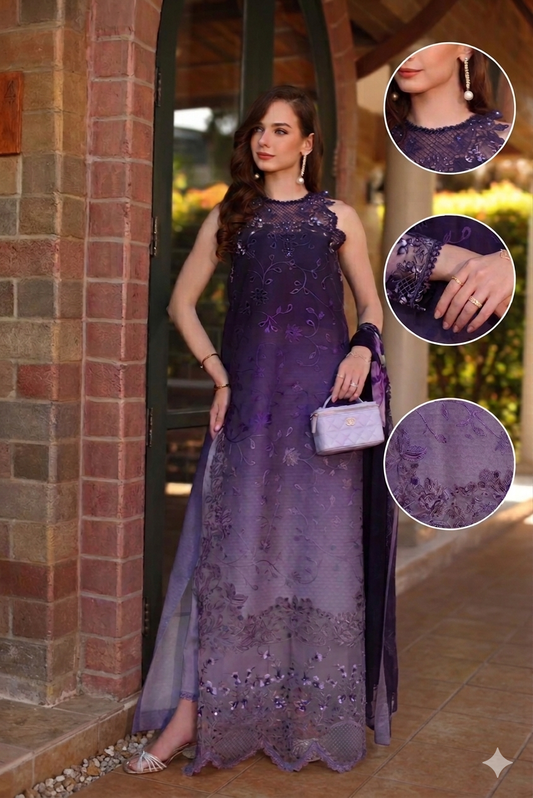 NOOR BY SADIA AURA PURPLE 2026 LAWN DIGITAL PRINT UNSTITCH COLLECTION