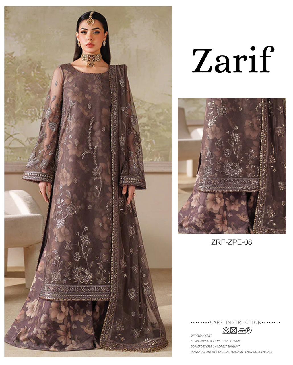 ZARIF JANNAN ORGENZA PARTY WEAR UNSTITCH COLLECTION BY SHAEBIZ