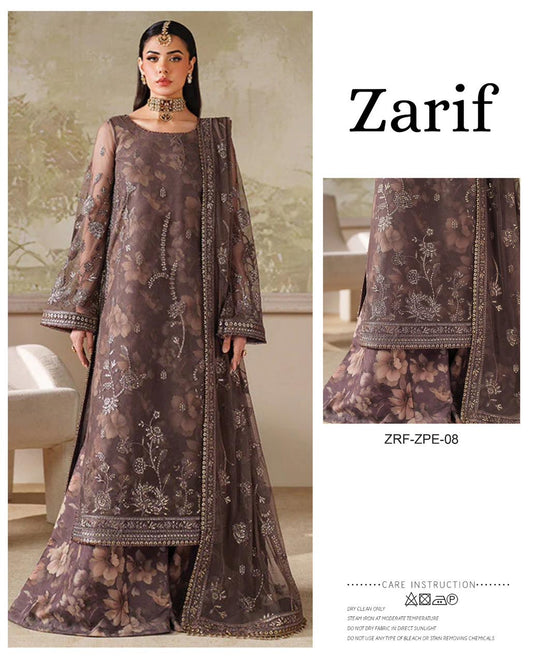 ZARIF JANNAN 2026 ORGENZA PARTY WEAR UNSTITCH COLLECTION BY SHAEBIZ