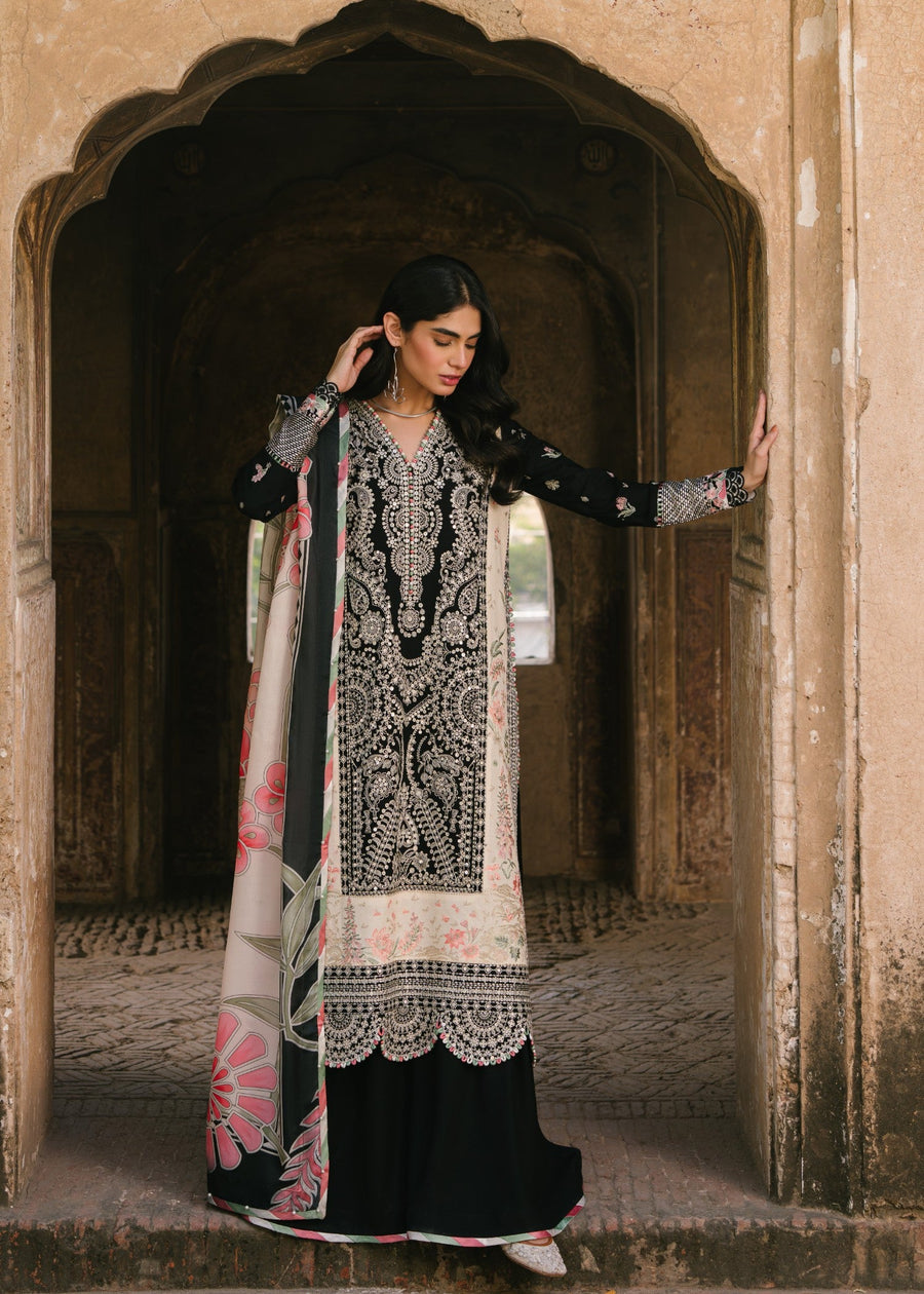 BIN LIYAS NAWABI BLACK | LUXURY LAWN COLLECTION BY SHAEBIZ
