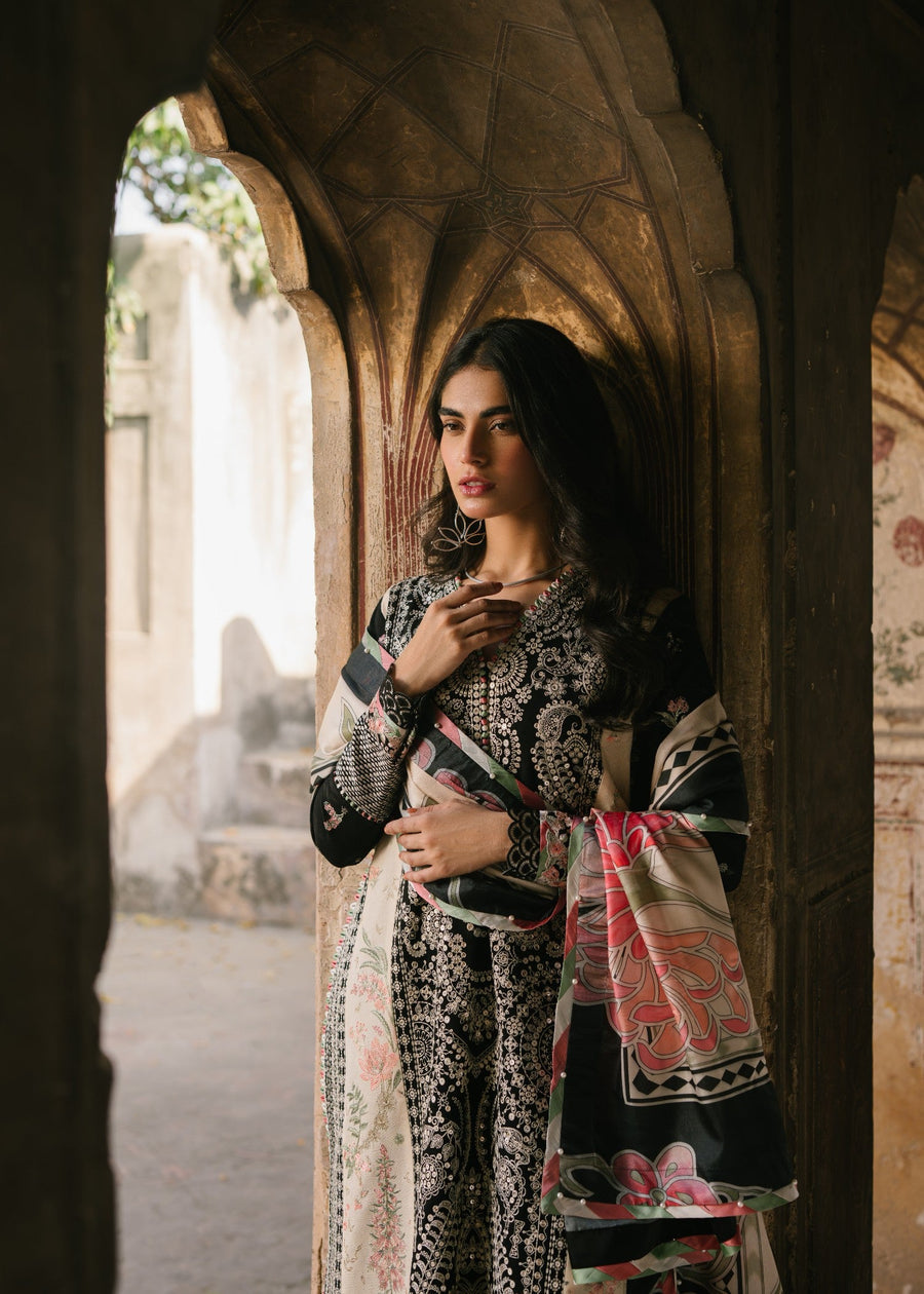 BIN LIYAS NAWABI BLACK | LUXURY LAWN COLLECTION BY SHAEBIZ