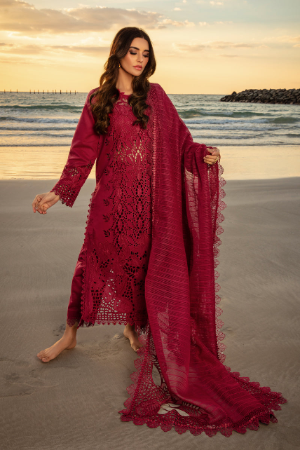 RANG RASIIYA LAAL LUXURY LAWN COLLECTION | TOP PAKISTANI DRESS BY SHAEBIZ