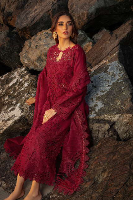 RANG RASIIYA LAAL LUXURY LAWN COLLECTION | TOP PAKISTANI DRESS BY SHAEBIZ