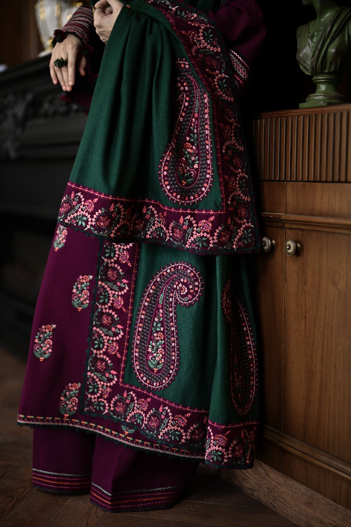 BATIK LUXURY EMBROIDERED 2026 COTTON CAMBRIC EMBROIDERED SHIRT WITH CHIFFON DUPATTA| TOP PAKISTANI DRESS BY SHAEBIZ