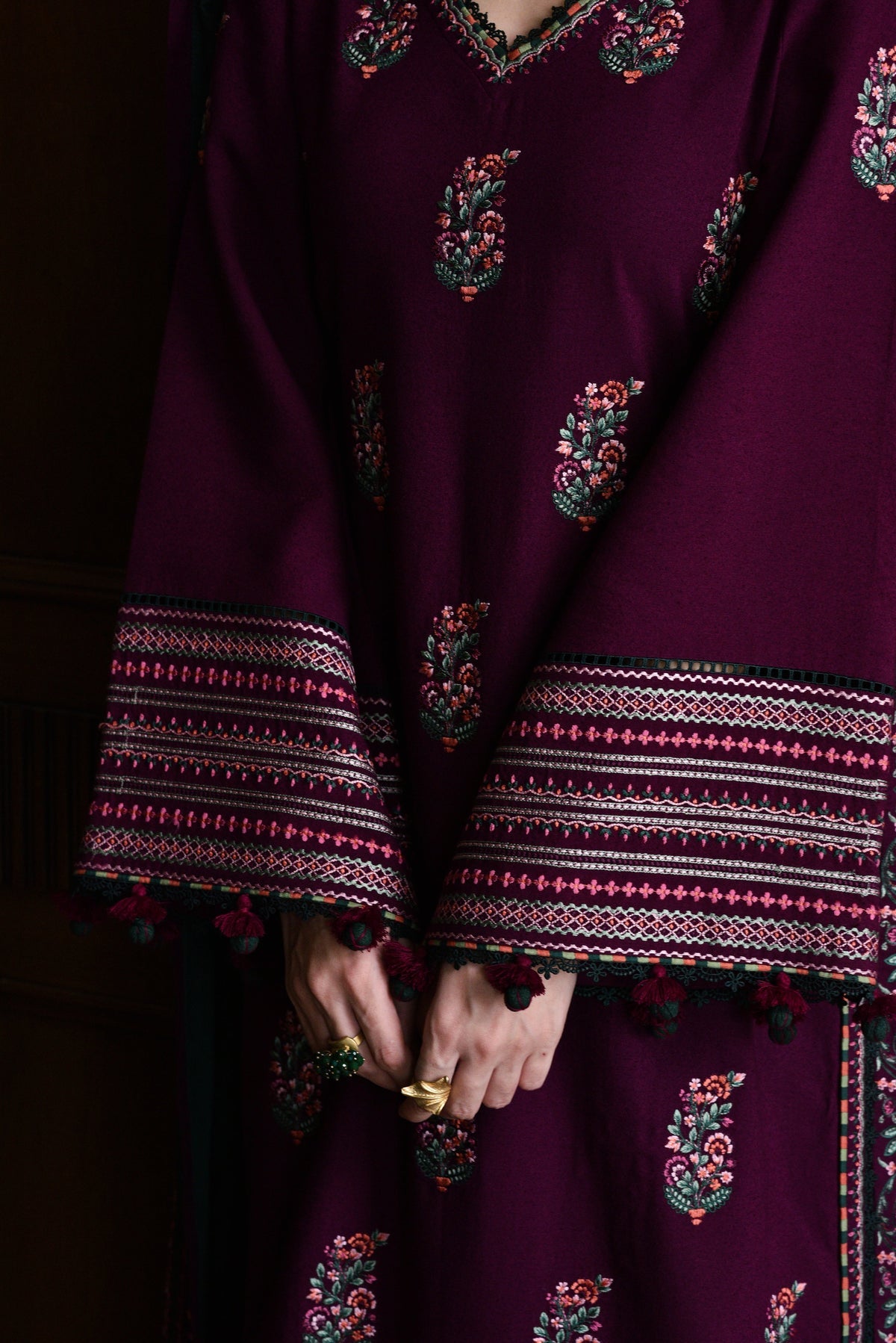 BATIK LUXURY EMBROIDERED 2026 COTTON CAMBRIC EMBROIDERED SHIRT WITH CHIFFON DUPATTA| TOP PAKISTANI DRESS BY SHAEBIZ