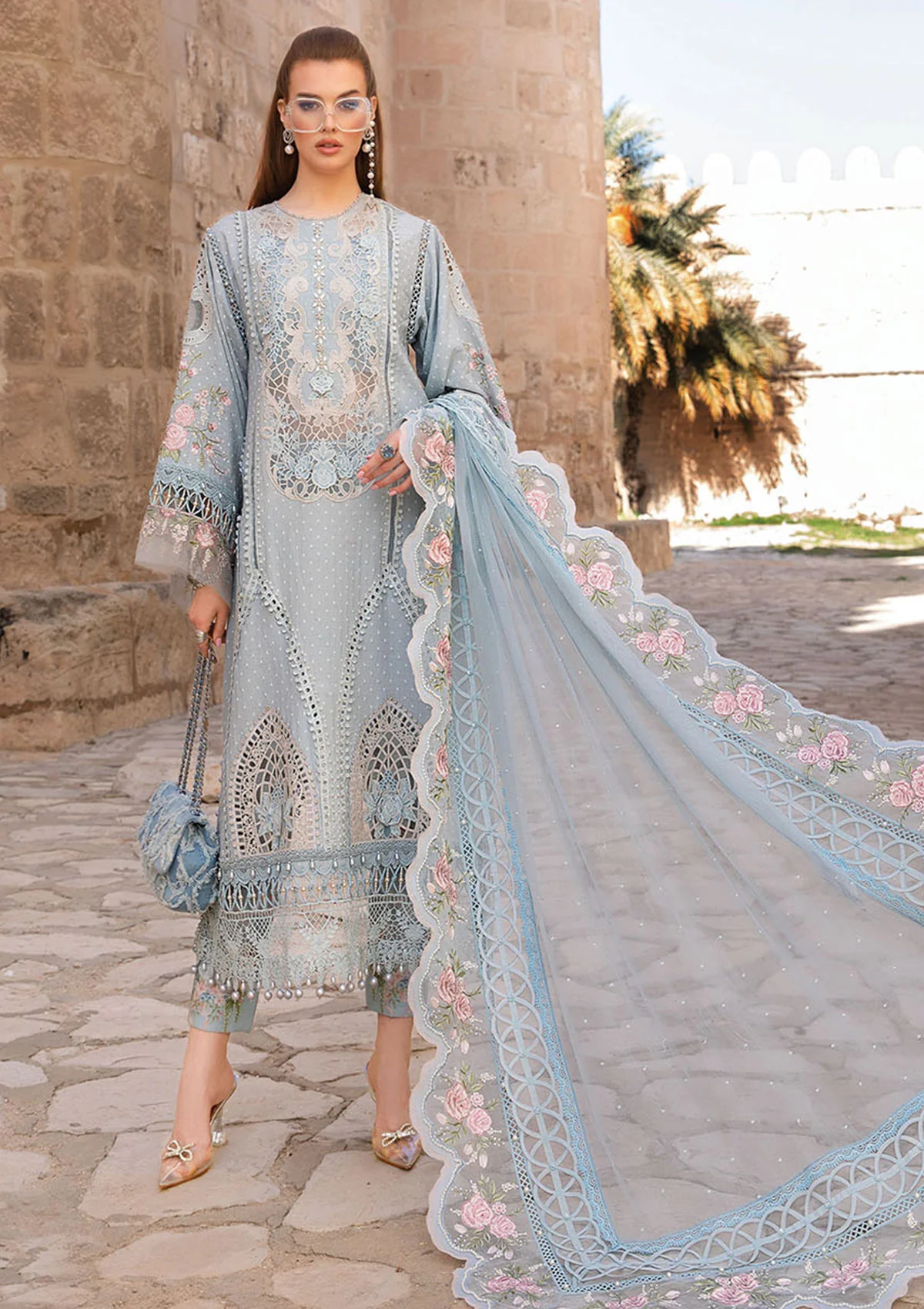 MARIA.B NAZUK LUXURY LAWN CHICKEN KARI UNSTITCH COLLECTION BY SHAEBIZ