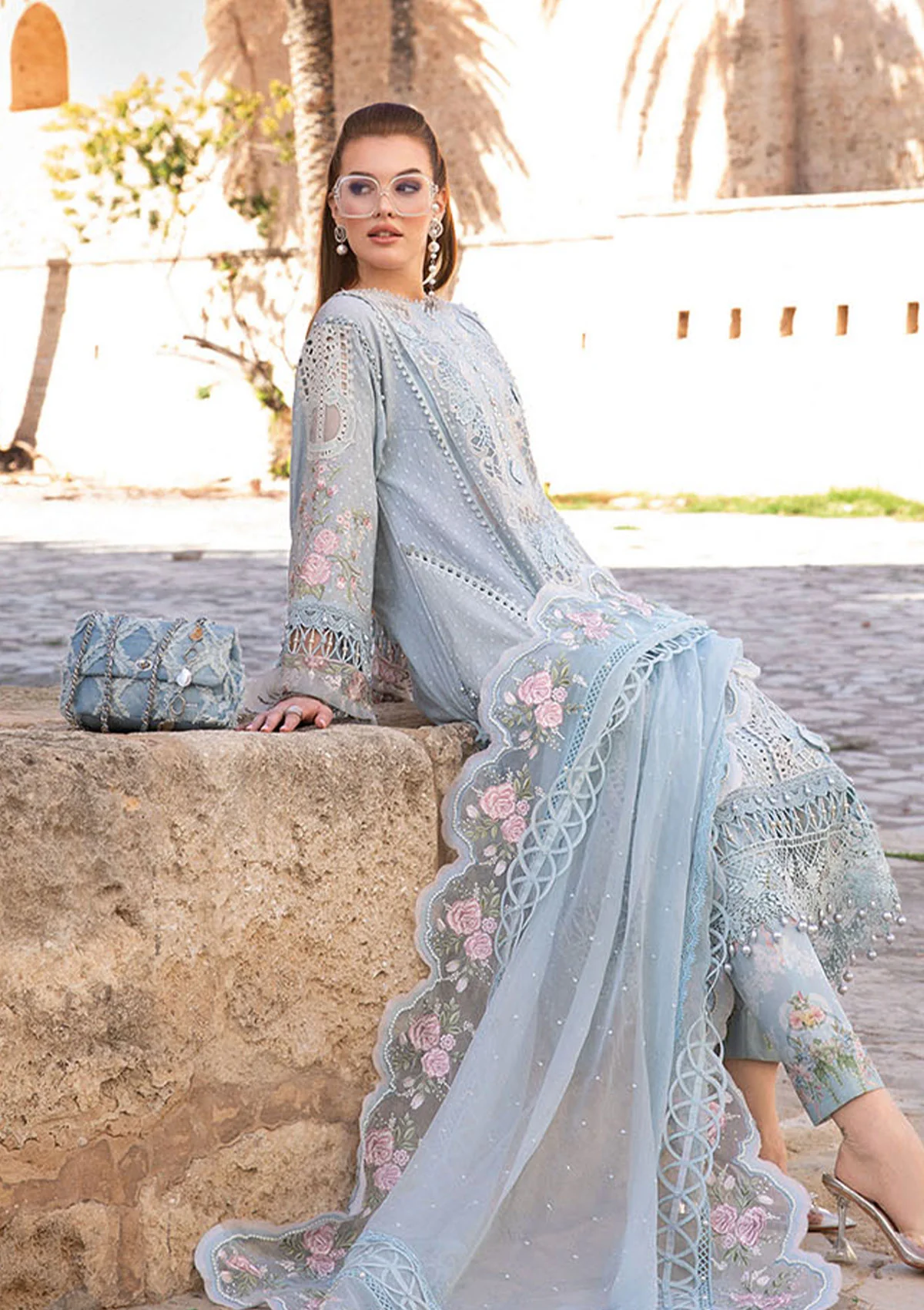 MARIA.B NAZUK LUXURY LAWN CHICKEN KARI UNSTITCH COLLECTION BY SHAEBIZ