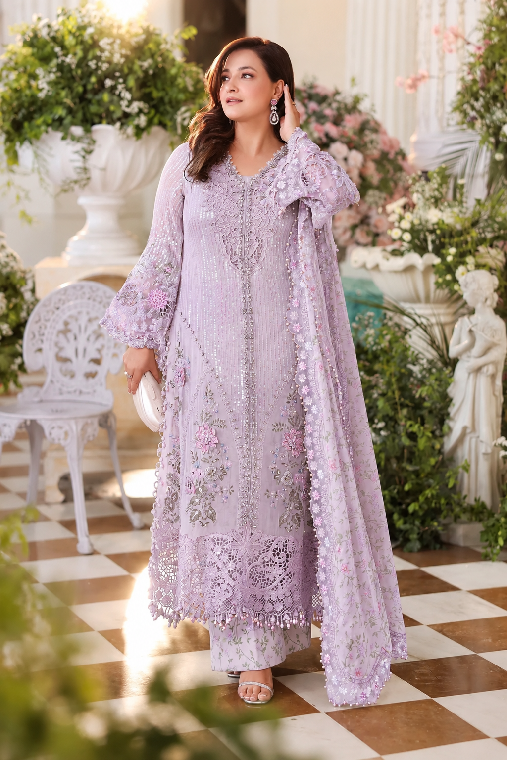 MARIA B LUXURY LILIC CHIFFON COLLECTION| UNSTITCHED FORMAL WEAR BY SHAEBIZ