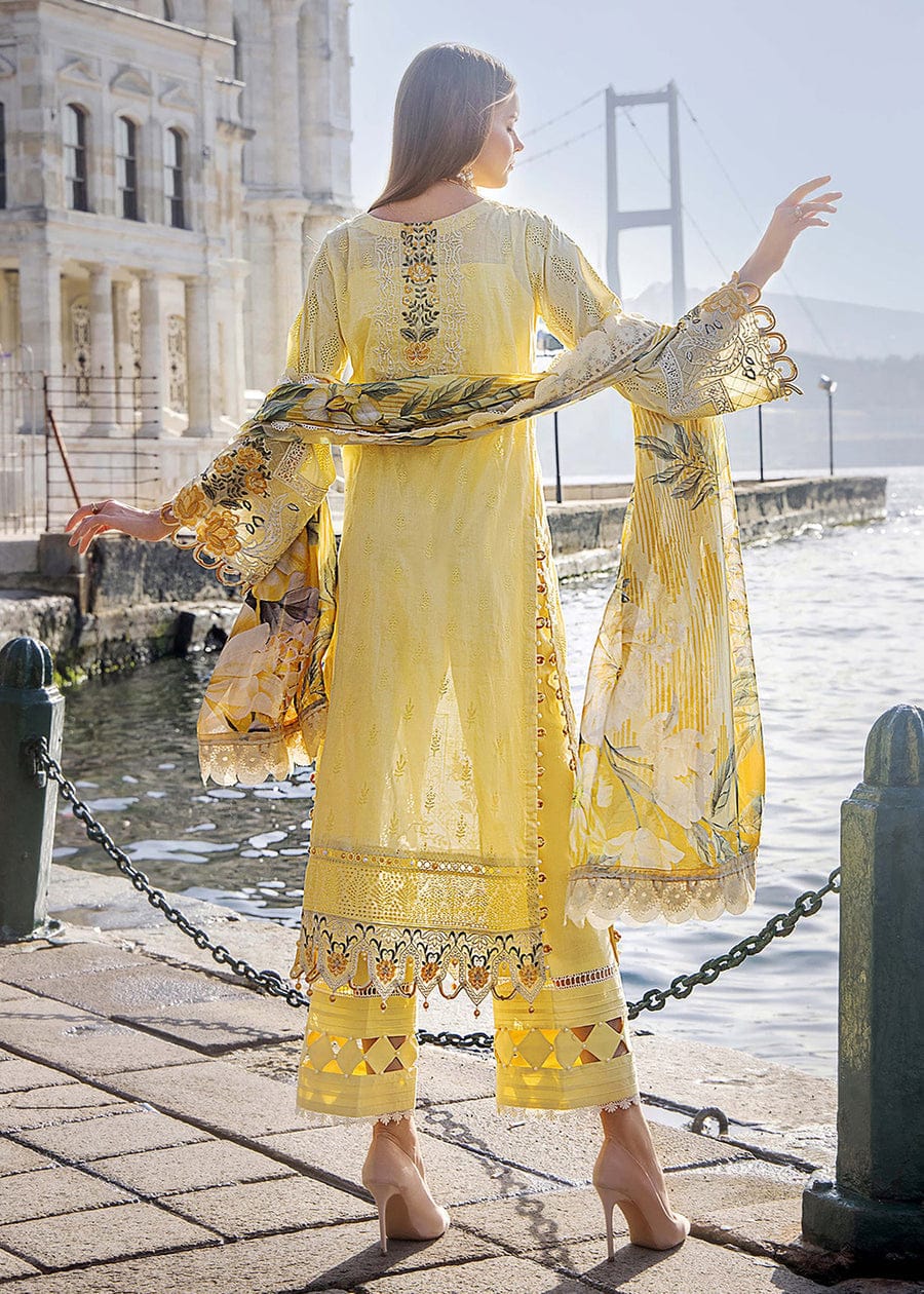 ADAN LIBAS LEMON YELLOW LAWN COLLECTION| CHICKEN KARI| TOP PAKISTANI DRESS BY SHAEBIZ|