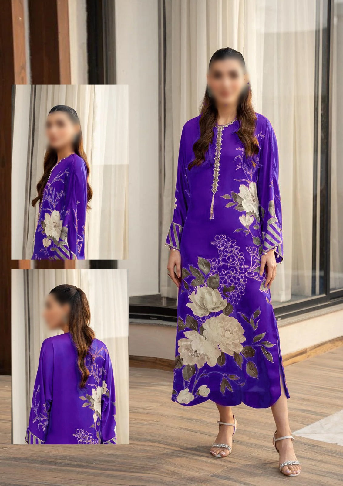 LULUSAR LATEST SILK DIGITAL PRINT| TOP PAKISTANI DRESS BY SHAEBIZ