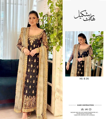 HARIS SHAKEEL NEW LUXURY CHIFFON WEDDING COLLECTION| UNSTITCHED 3 PCS BY SHAEBIZ
