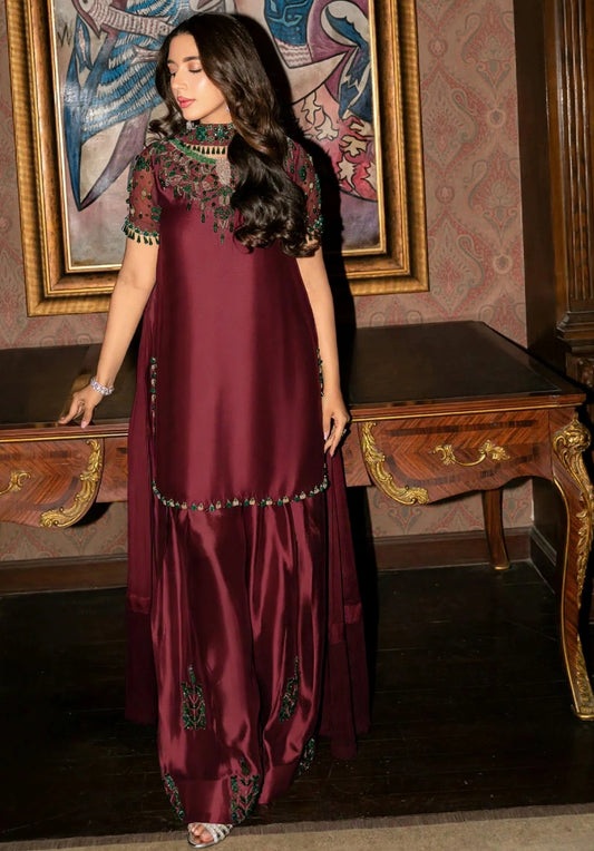 MURK NEW LUXURY SILK DRESS| UNSTITCHED 3 PCS BY SHAEBIZ