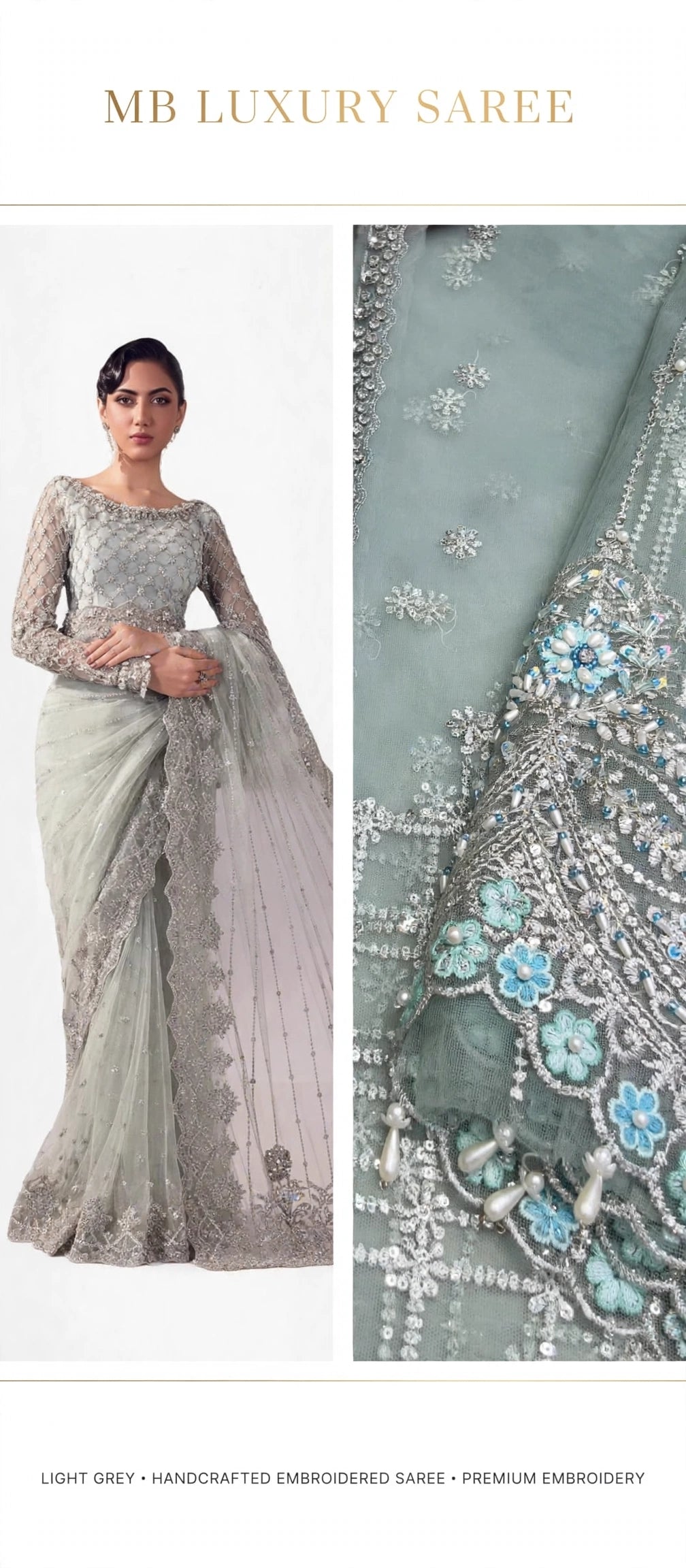 MARIA B LUXURY SAREE| LATEST SAREE COLLECTIONS BY SHAEBIZ