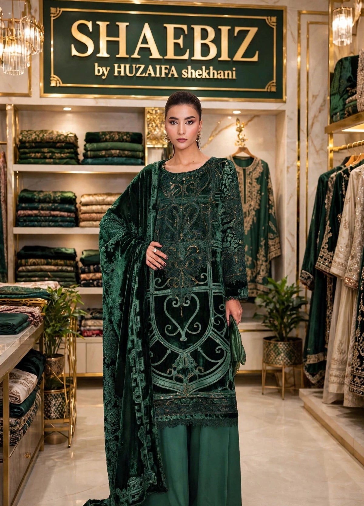 MARIA B VELVET PALACHI | UNSTITCHED LATEST COLLECTION BY SHAEBIZ