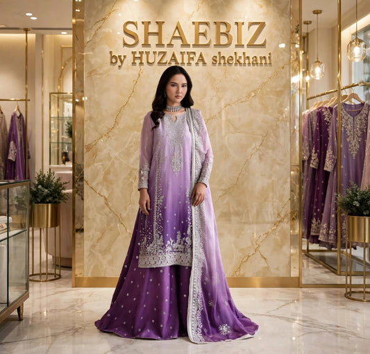 ZARIF TIE N DYE LUXURY CHIFFON COLLECTION| UNSTITCHED 3 PCS BY SHAEBIZ