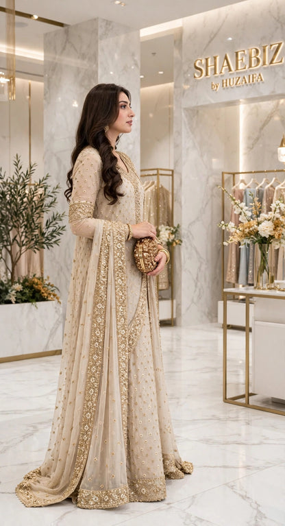 HARIS SHAKEEL LUXURY WEDDING FORMALS| NEW COLOR| UNSTITCHED 3 PCS BY SHAEBIZ