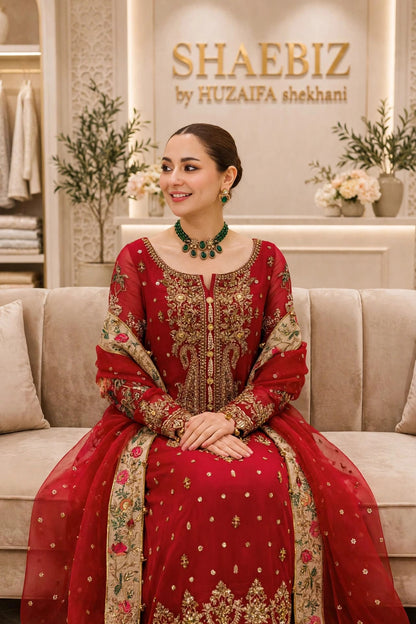 CHARIZMA LUXURY EMBROIDERED CHIFFON DRESS | UNSTITCHED 3 PCS BY SHAEBIZ