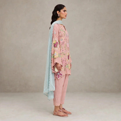 AGHA NOOR VIRAL SILK KAFTAN| UNSTITCHED 3 PCS BY SHAEBIZ