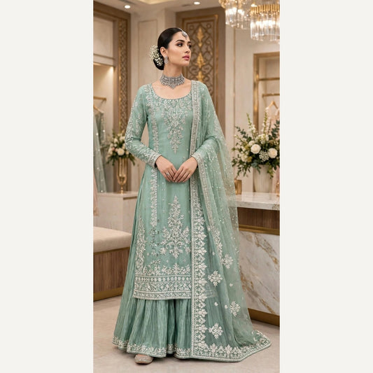 FAIZA SAQLAIN LUXURY SHEESHA SILK WITH NEW COLOR| UNSTITCHED 3 PCS BY SHAEBIZ